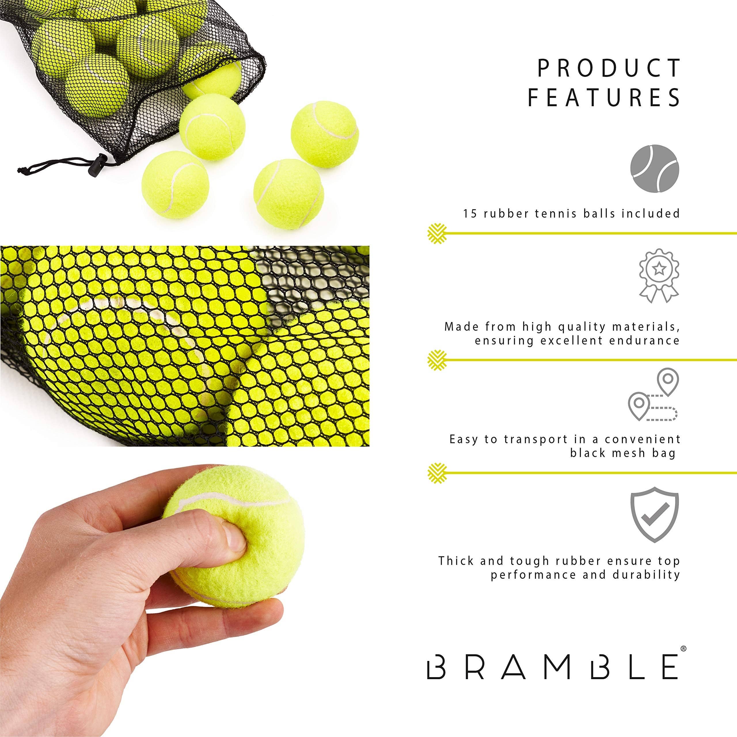 Bramble – wholesale Sports ball – 15 Tennis Balls with Mesh Storage Bag1