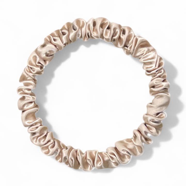 Skinny Silk Scrunchies - Champagne for wholesale by HoneyLux