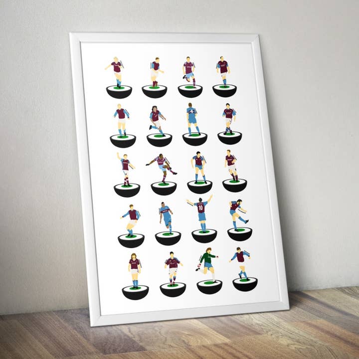 West Ham United Fodboldlegender Udskriv A3 for engroshandel hos HomelessGhostPrints LTD