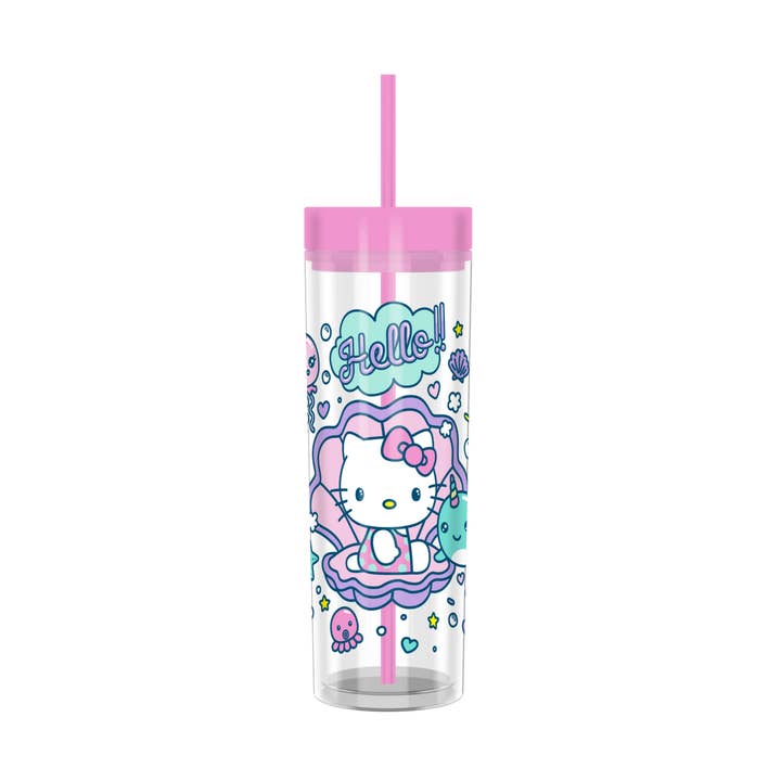 Hello Kitty in Clam Hello 20oz Tall Plastic Tumbler for wholesale by Silver Buffalo