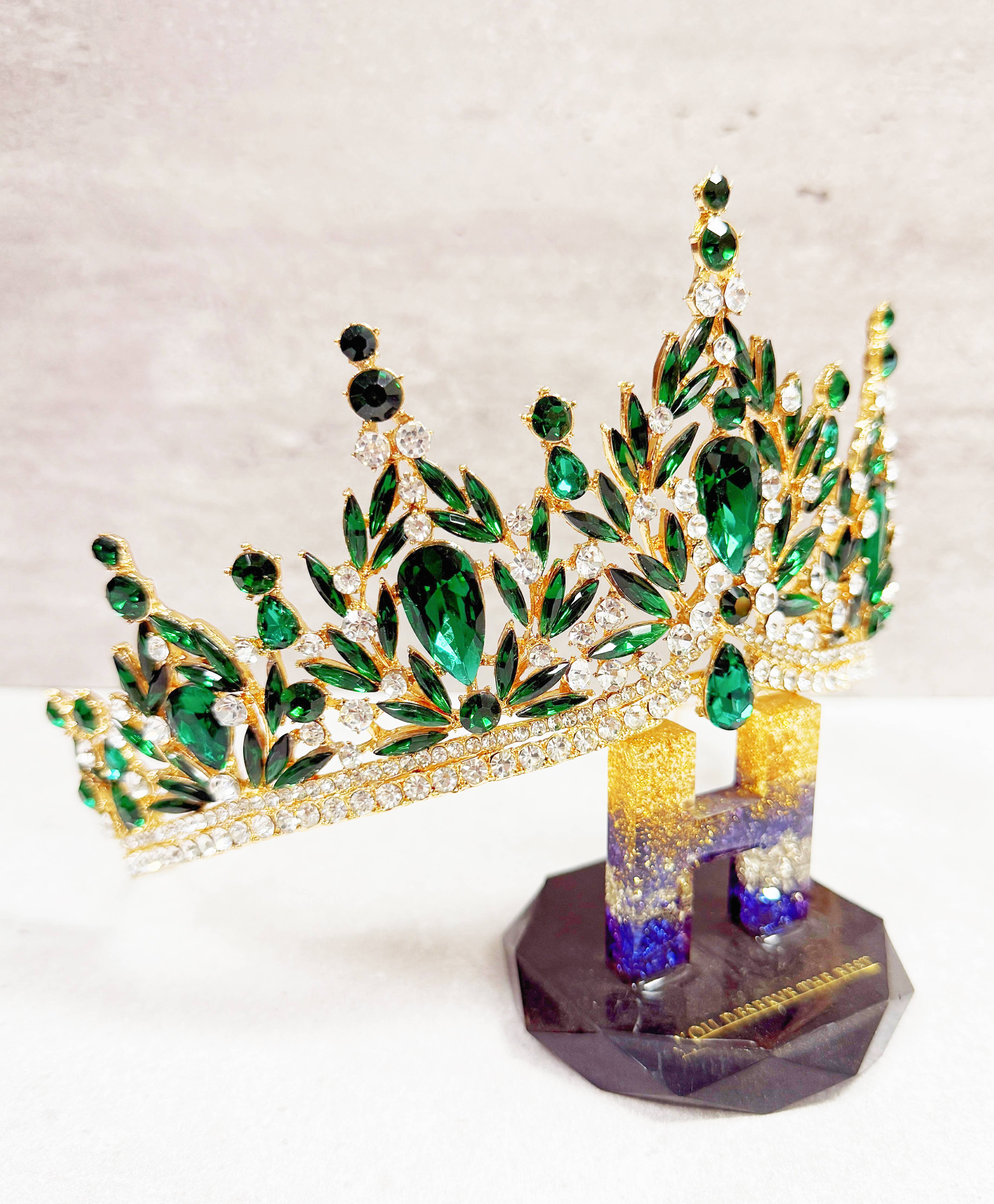 Happy Dream Gifts - Wholesale Tiara - Dames - Kristallen tiara, groene kroon, Victoriaanse tiara, kristallen kroon3
