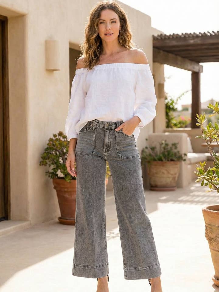 High Rise the Perfect Palazzo Jeans for wholesale by ARTEMIS VINTAGE