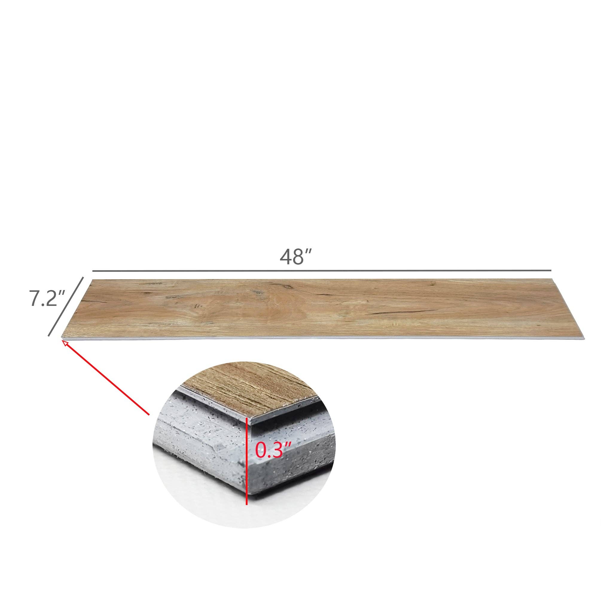 FIXTUREDISPLAYS - Wholesale Wall Tile - 5PK 12 Sq.Ft Interlocking Luxury Vinyl Flooring Tile 48X7.2 Brick of Wood Grain 15970 Vinyl Flooring3