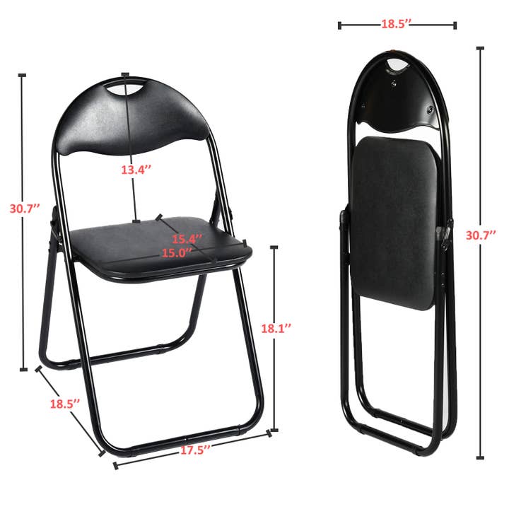 39F Inc. - Wholesale Folding Chair - Black Folding Chair with PVC Seat & Back