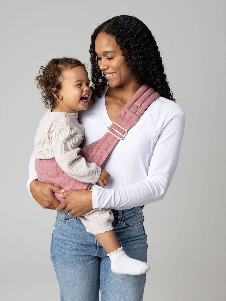 The Monarch Toddler Sling - Mauve Wings for wholesale by Mabē Baby Carriers