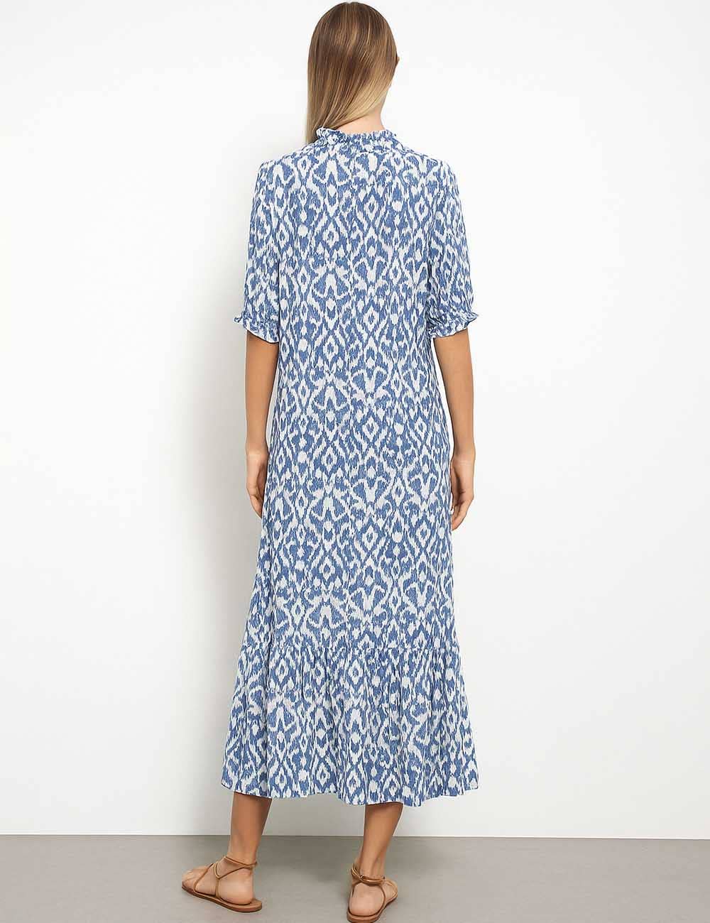 Sweetkama - Vendita all'ingrosso Copricostume - Donna - Vestito lungo copricostume da spiaggia con stampa a rombi FYH890016