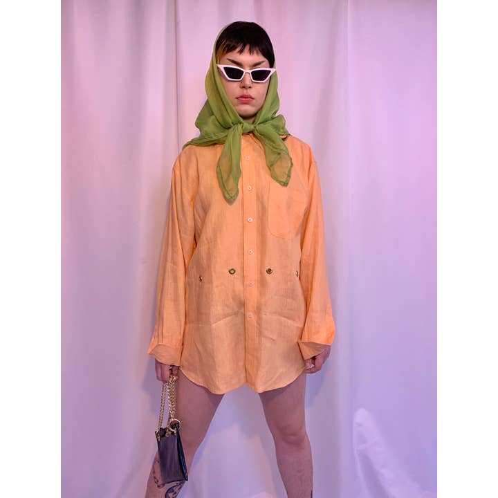 Shop Journal Vintage - Wholesale Scarf - Women's - Large lime sheer square scarf1