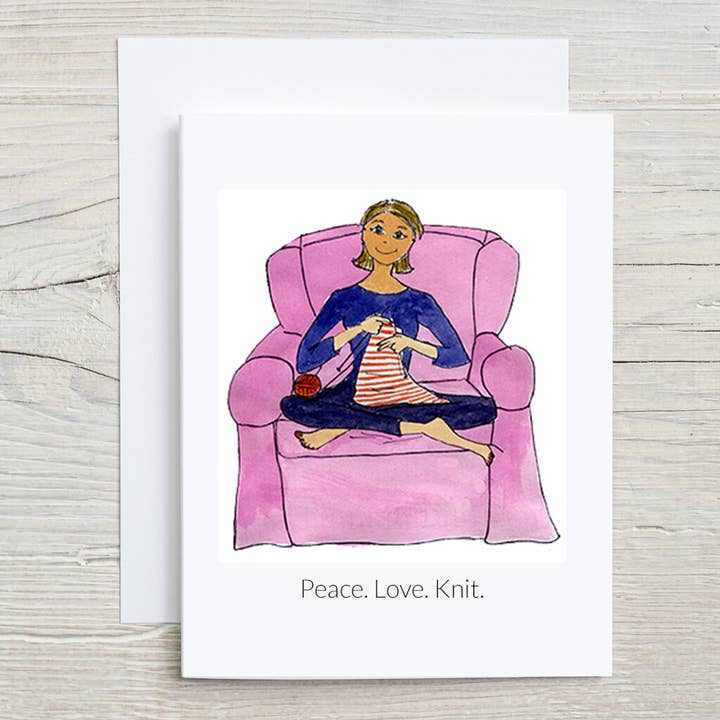 Knitter Greeting Card, For Her, Thinking Of You for wholesale by Andi’s People