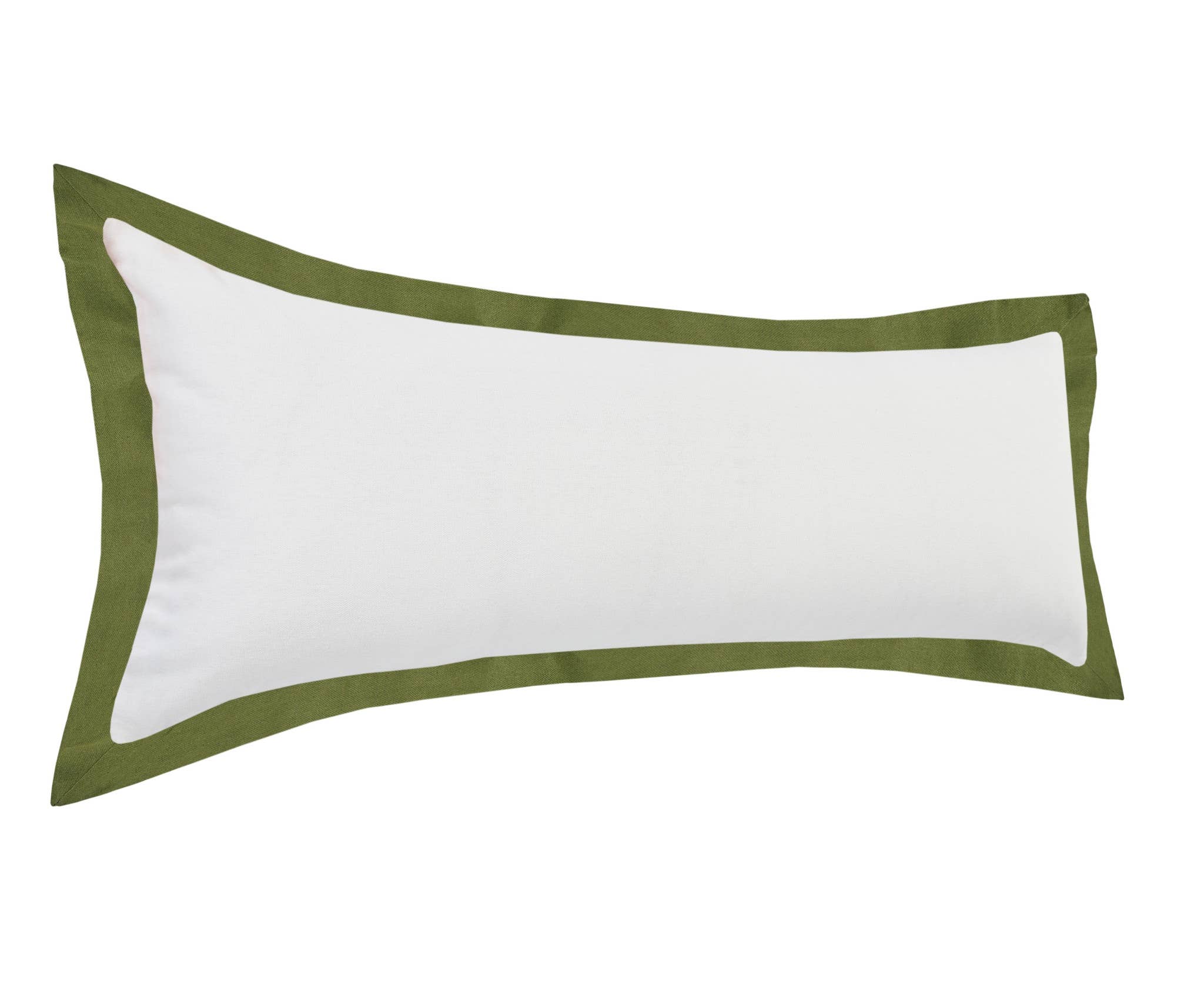 HomeRoots - Wholesale Lumbar Pillow - 14" X 36" White And Moss Green Geometric Zippered Pillow1