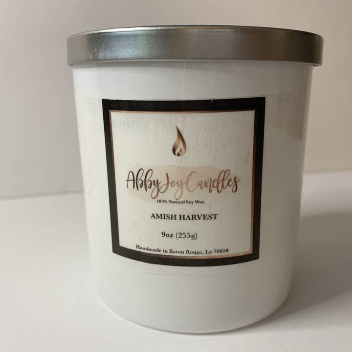Amish Harvest 9oz Candle for wholesale by AbbyJoy Candles