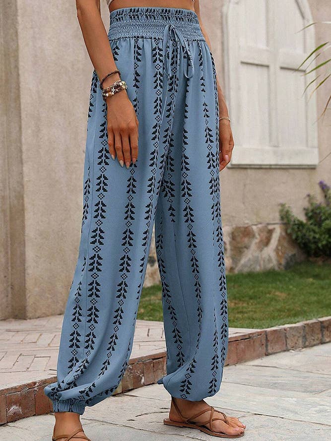 Comely Fashion - Wholesale Pants - Women's - Loose High Waist Printed Knickerbockers Pants4