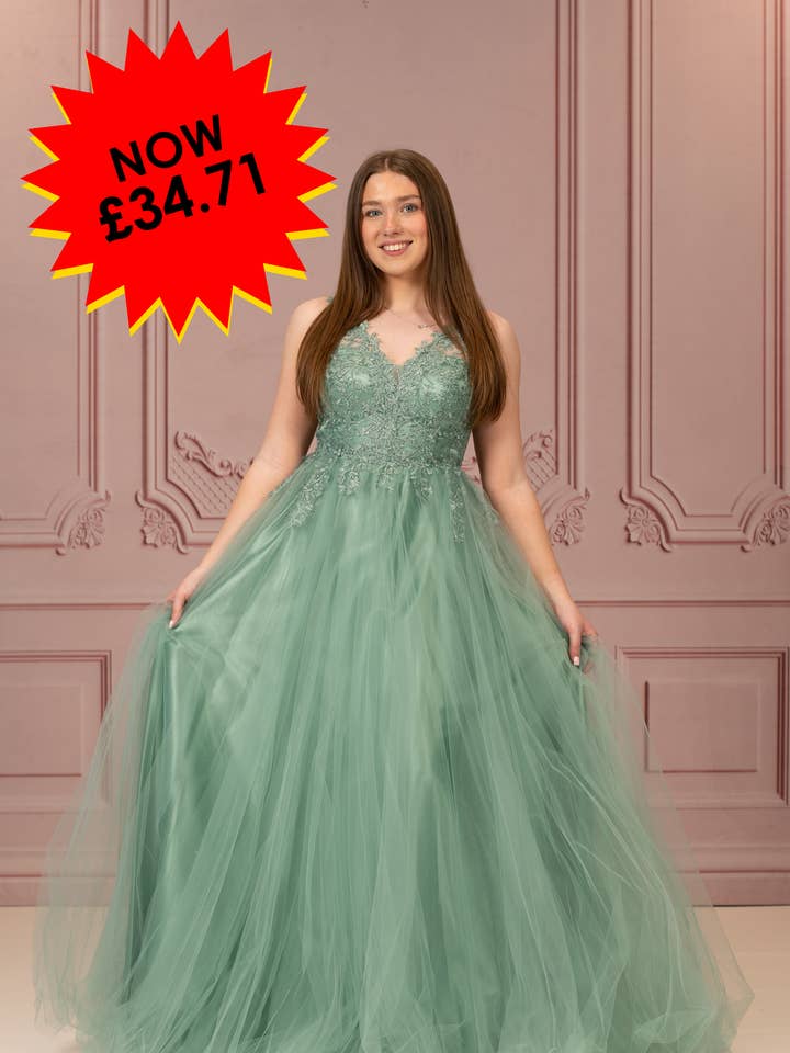 Alana Mint ENDELIG LAGER for engroshandel hos Ruby Prom