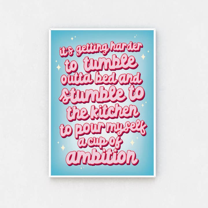 It's Getting Harder To Tumble Out of Bed- Dolly Parton Print for wholesale by Colourful Life