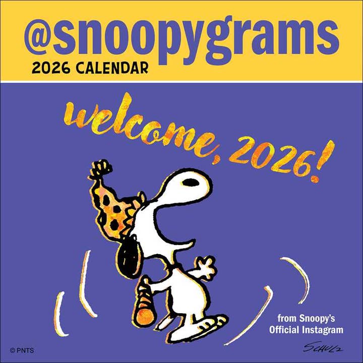 Peanuts®: @Snoopygrams 2026 Mini Wall Calendar by Peanuts Worldwide LLC for wholesale by Simon & Schuster