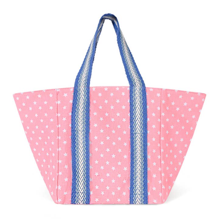 PETIT | SAC DE PLAGE ROSE ÉTOILÉ POUR ENFANTS pour la vente par Cockatoo