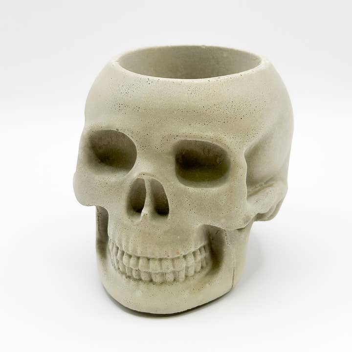 The Plant Supply - Wholesale Plant Pot - Skull Concrete Planter | Western Halloween Plant Decor0