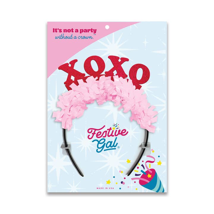 Festive Gal - Wholesale Party Hat/Crown - XOXO Valentines Party Crown Headband1