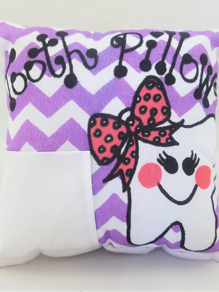 Chevron Purple Girls Tooth Pillow for wholesale by Bunnies and Bows