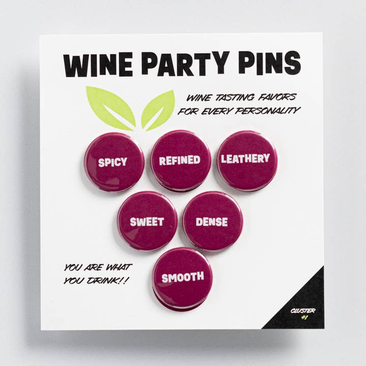 Vin Fest Pins-Klynge for engroshandel hos Questionable Designs