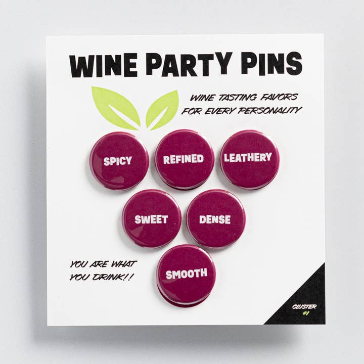 Questionable Designs - Wholesale Lapel Pin/Button - Wine Party Pins-Cluster0