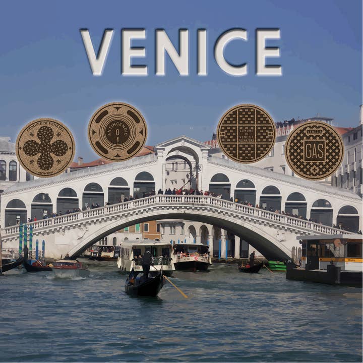 Manhole Cover Coasters Venice for wholesale by Tombino