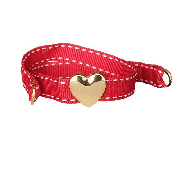 BRACELET COEUR ROUGE DORÉ pour la vente par Smartever Srl