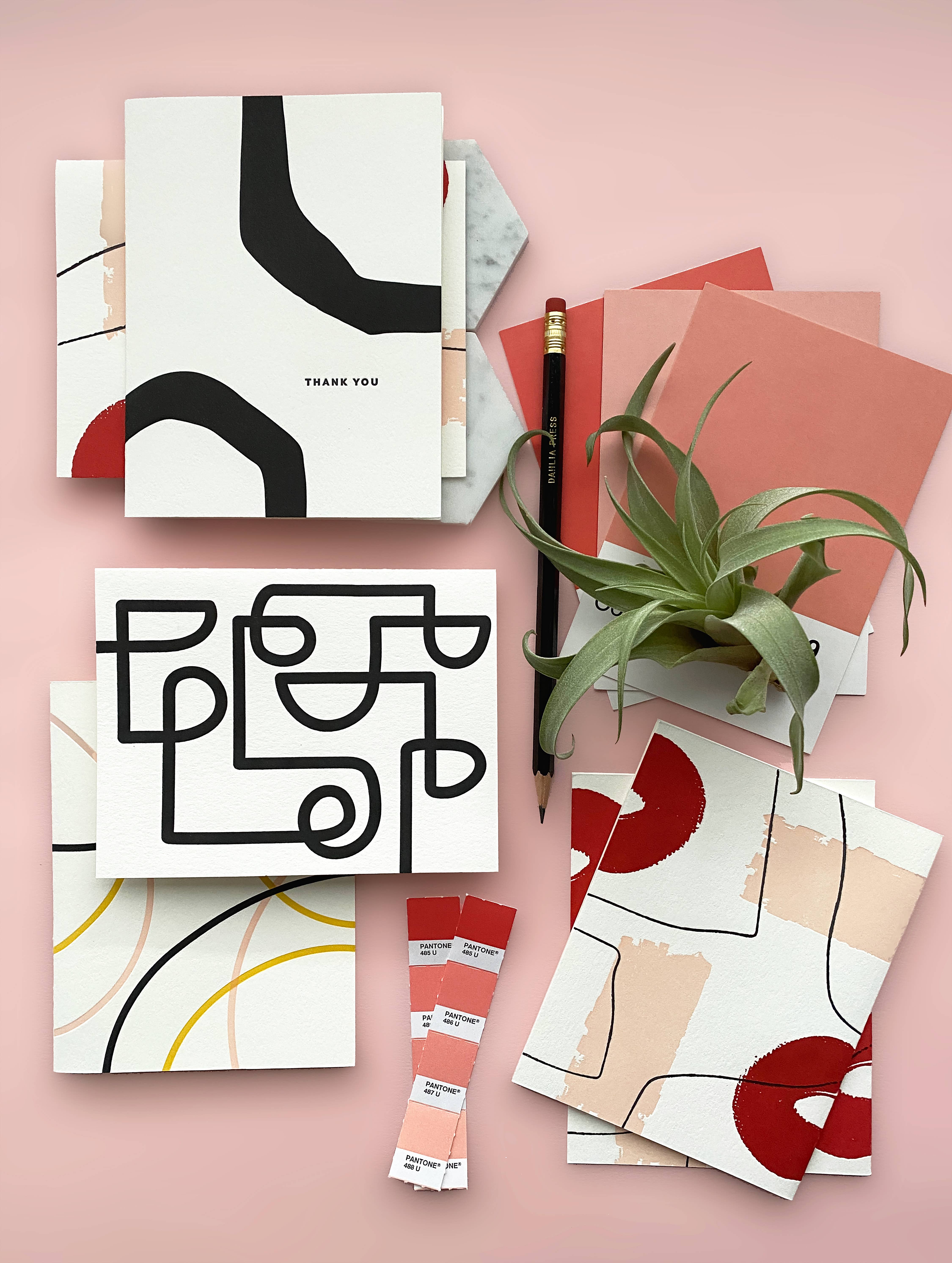 Dahlia Press - Vente Assortiments de papeterie/cartes - Maze I - Coffret Letterpress de 6 articles de papeterie1