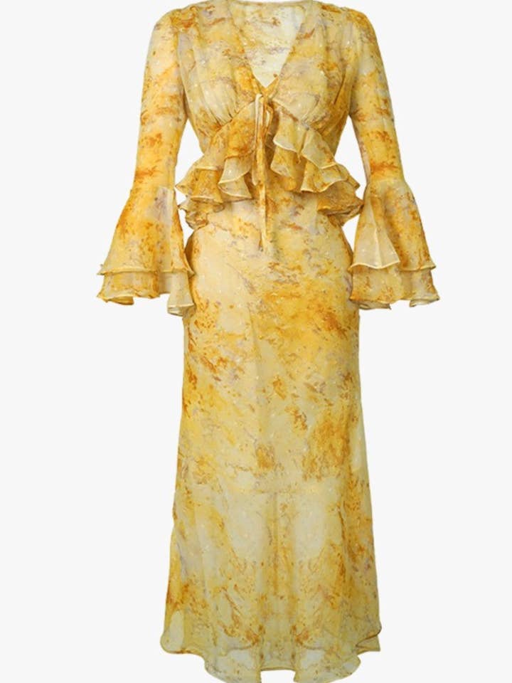 2-piece maxi chiffon dress for wholesale by SHILAT ELIAV