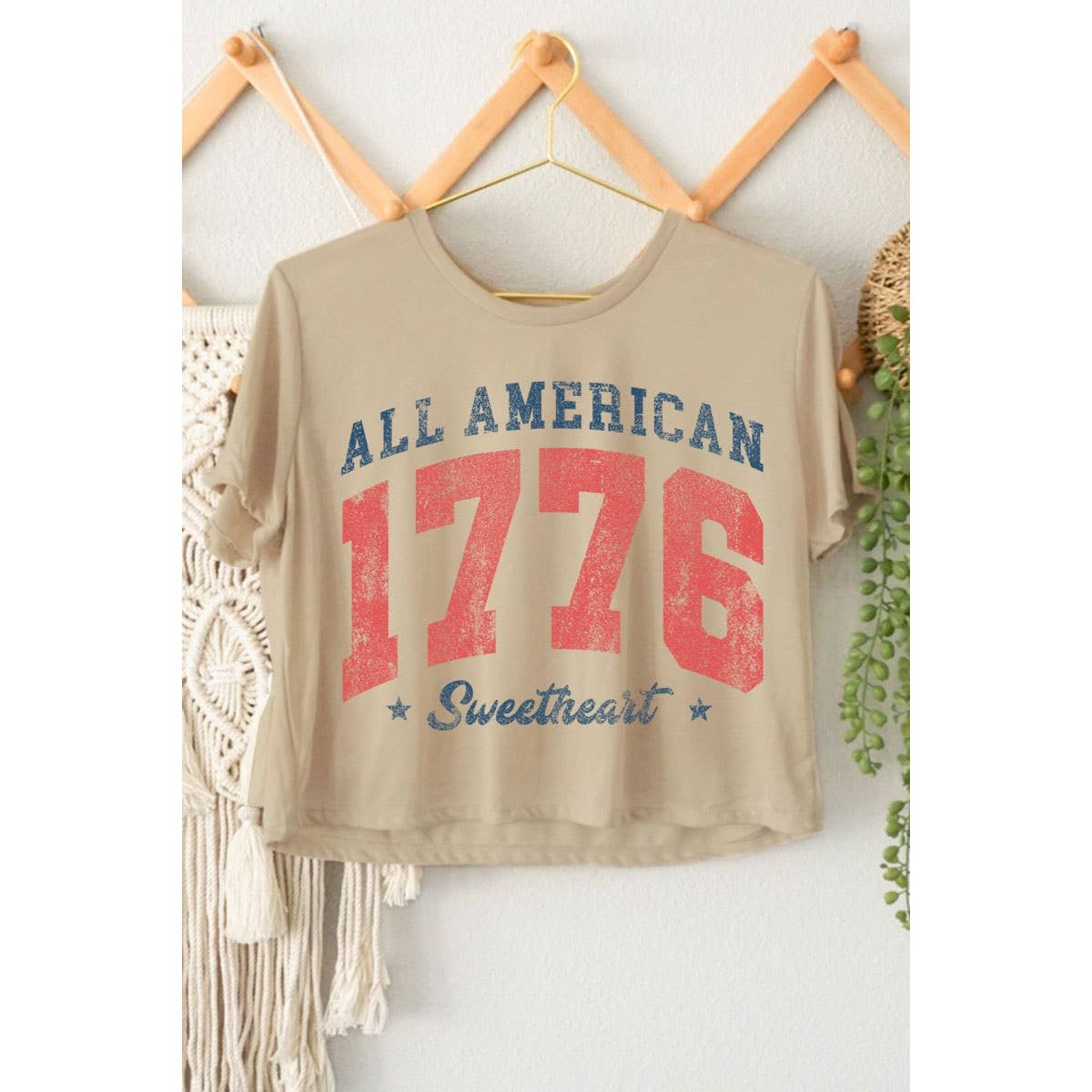 HRTandLUV - Wholesale T-Shirt (Graphic) - Women's - ALL AMERICAN 1776 SWEETHEART GRAPHIC CROP TOP1