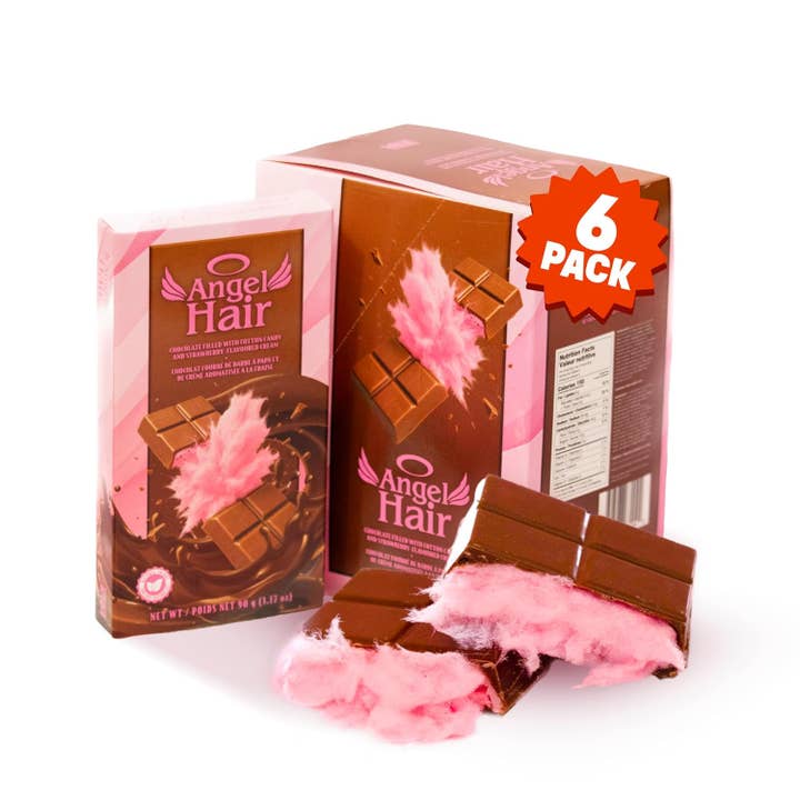 Angel Hair Chocolate With Cotton Candy & Strawberry Cream 6X for wholesale by Bubblegum Kids