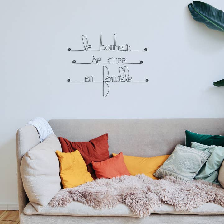 Bijoux de Mur - Wholesale Wall Accent - “Happiness - Family” Wire Wall Decor Quote2