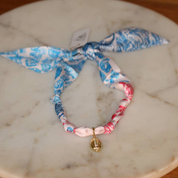 Deep South Originals, LLC - Wholesale Pendant/Charm Necklace - Red & Blue Scarf Necklace ~ Pick your Charm