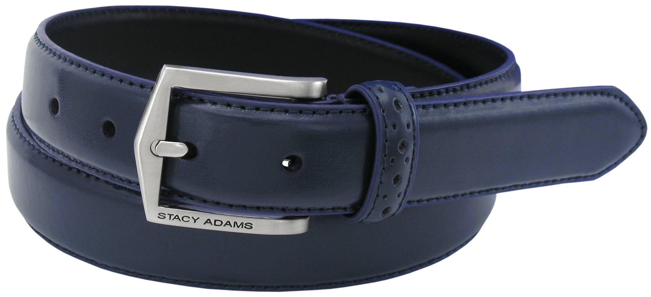 Stacy Adams - Wholesale Belt - Men's - Men's Pinseal Leather Belt with Brushed Nickel Buckle1