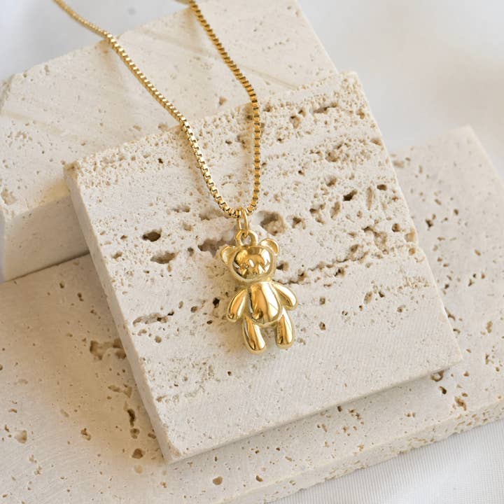 Blueyejewelry - Wholesale Pendant/Charm Necklace - Teddy Bear Necklace - Whimsical 18k Gold Bear Pendant8