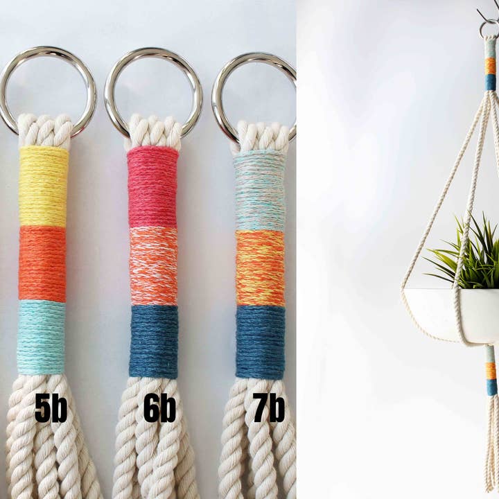 Freefille Market - Venta al por mayor Macetas colgantes - Colgador para plantas macramé, bloque de color