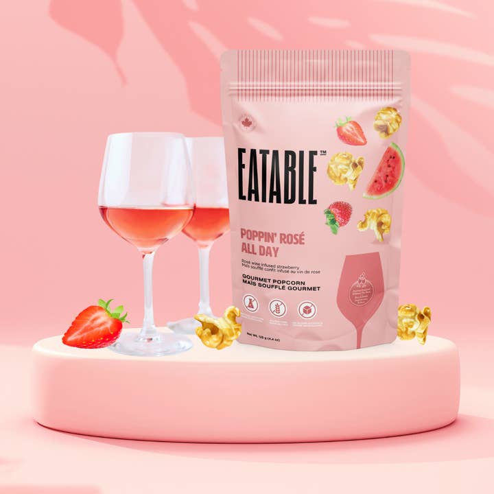 EATABLE Popcorn - Wholesale Popcorn - Poppin' Rosé All Day - Gourmet Candied Popcorn