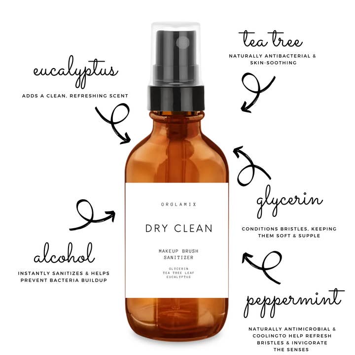 Orglamix - Vendita all'ingrosso Detergenti per pennelli da trucco - Lavaggio a secco | Spray disinfettante per pennelli da trucco quotidiano1