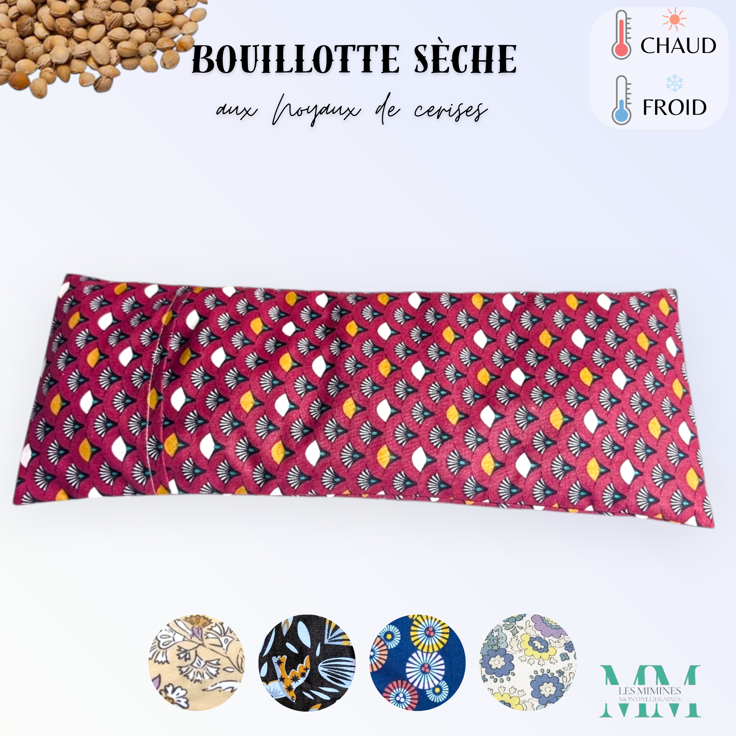 Les Mimines Montpellieraines – wholesale Hot/cold compress – “Cherry stone” dry hot water bottle2