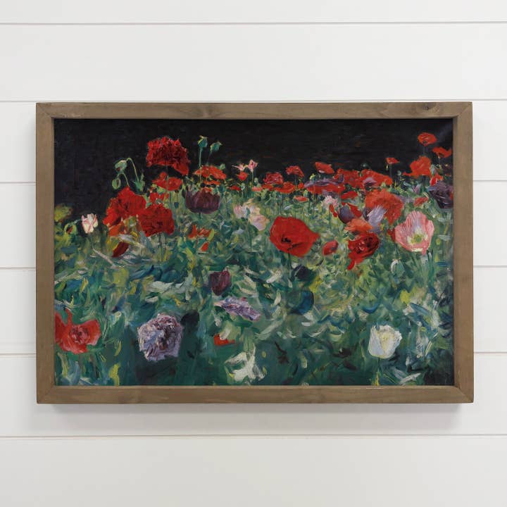 Poppies Painting - Flower Canvas Art - Wood Framed Wall Art for wholesale by Hangout Home