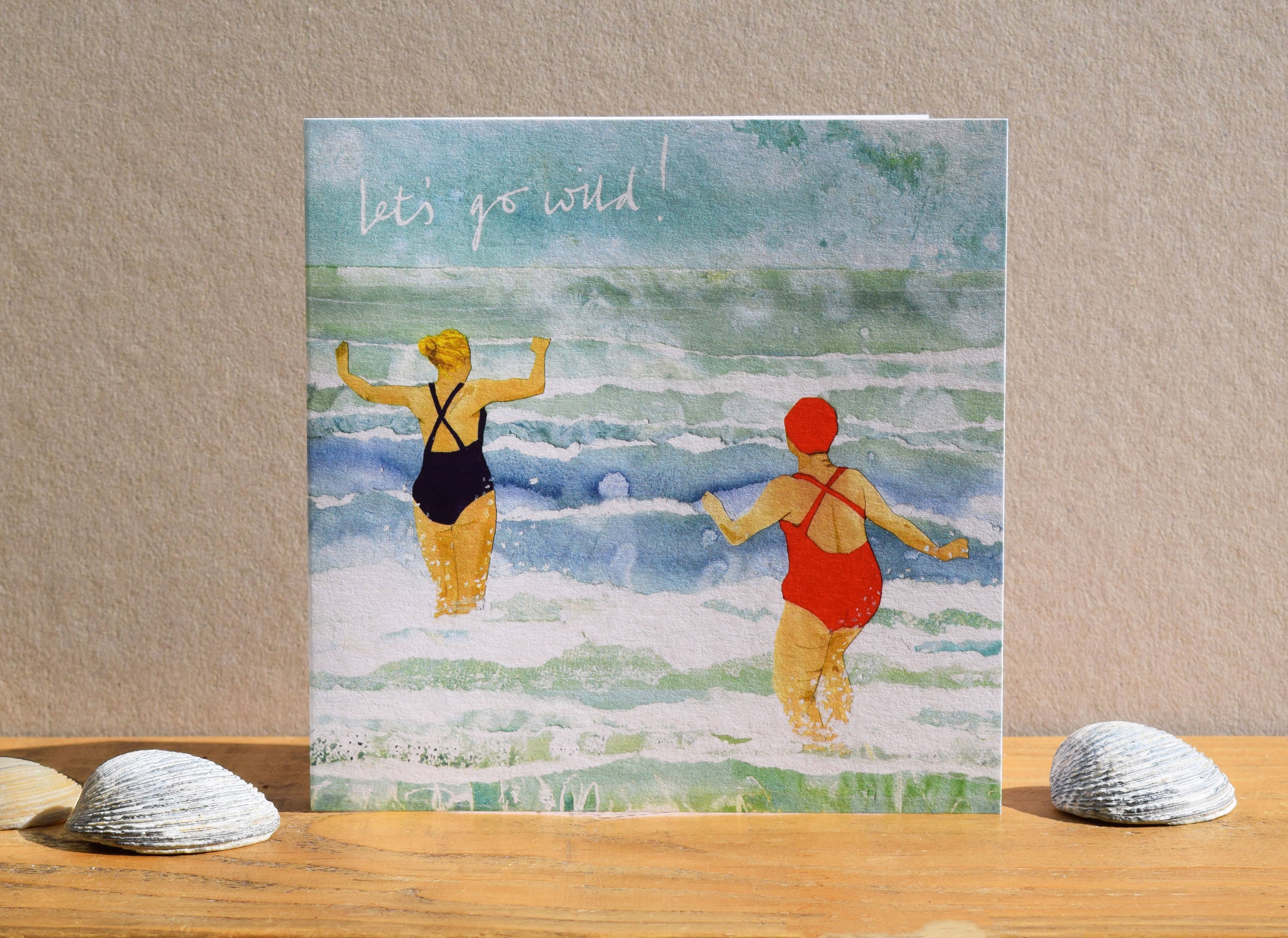 Windsock Press – wholesale Everyday greeting card – Sea Swimming/Wild Swimming Card (let's go wild)1