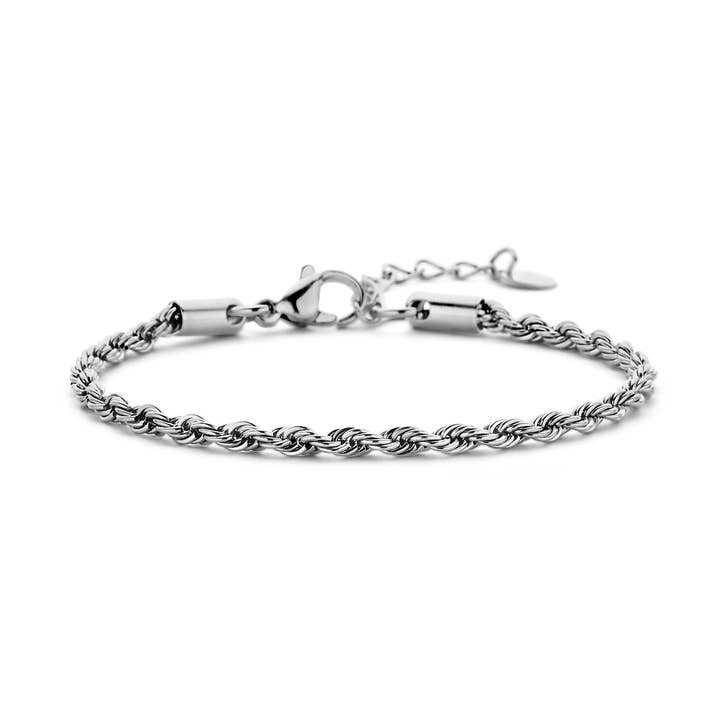 Bracelet CO88, chaîne en corde, 3 mm, 16,5+3 cm pour la vente par CO88 Collection