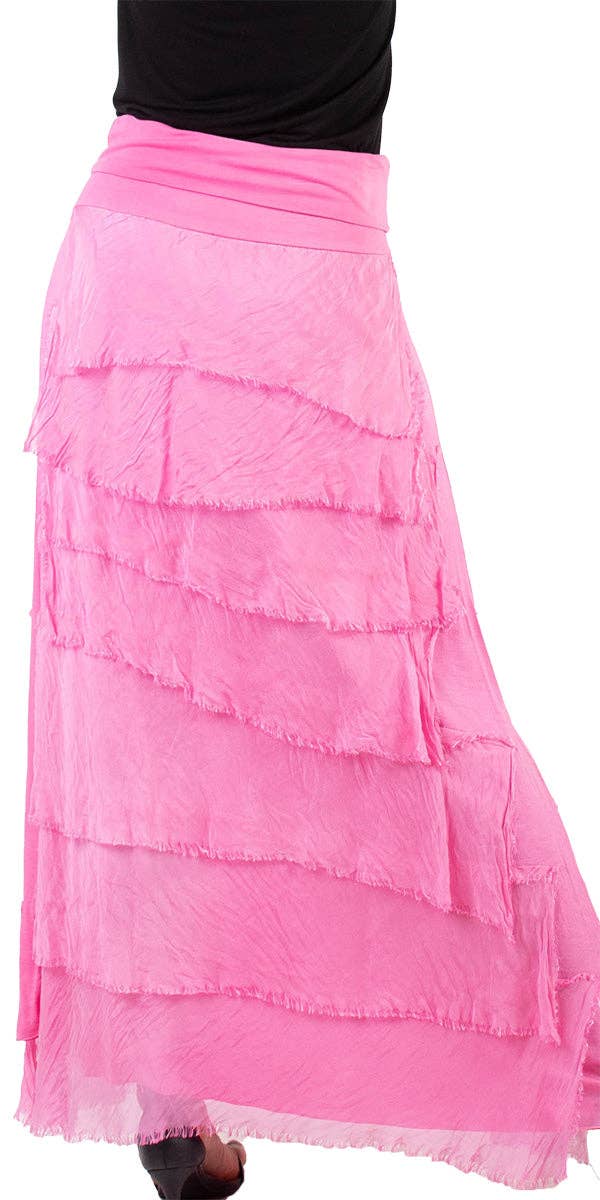 Gigi Moda - Vente Jupe – femme - Jupe volantée longue en soie22