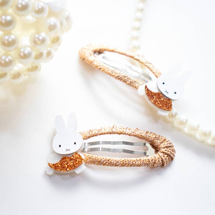 Yuko B - Wholesale Hair Clip - Kids - Miffy Bronze Barrettes Duo - Miffy x Yuko B Collection.4