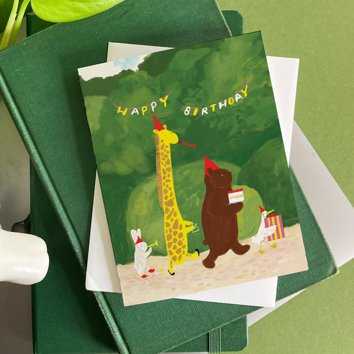 Karen Schipper - Wholesale Birthday Card - Birthday Parade - Woodland Animal Birthday Card 1