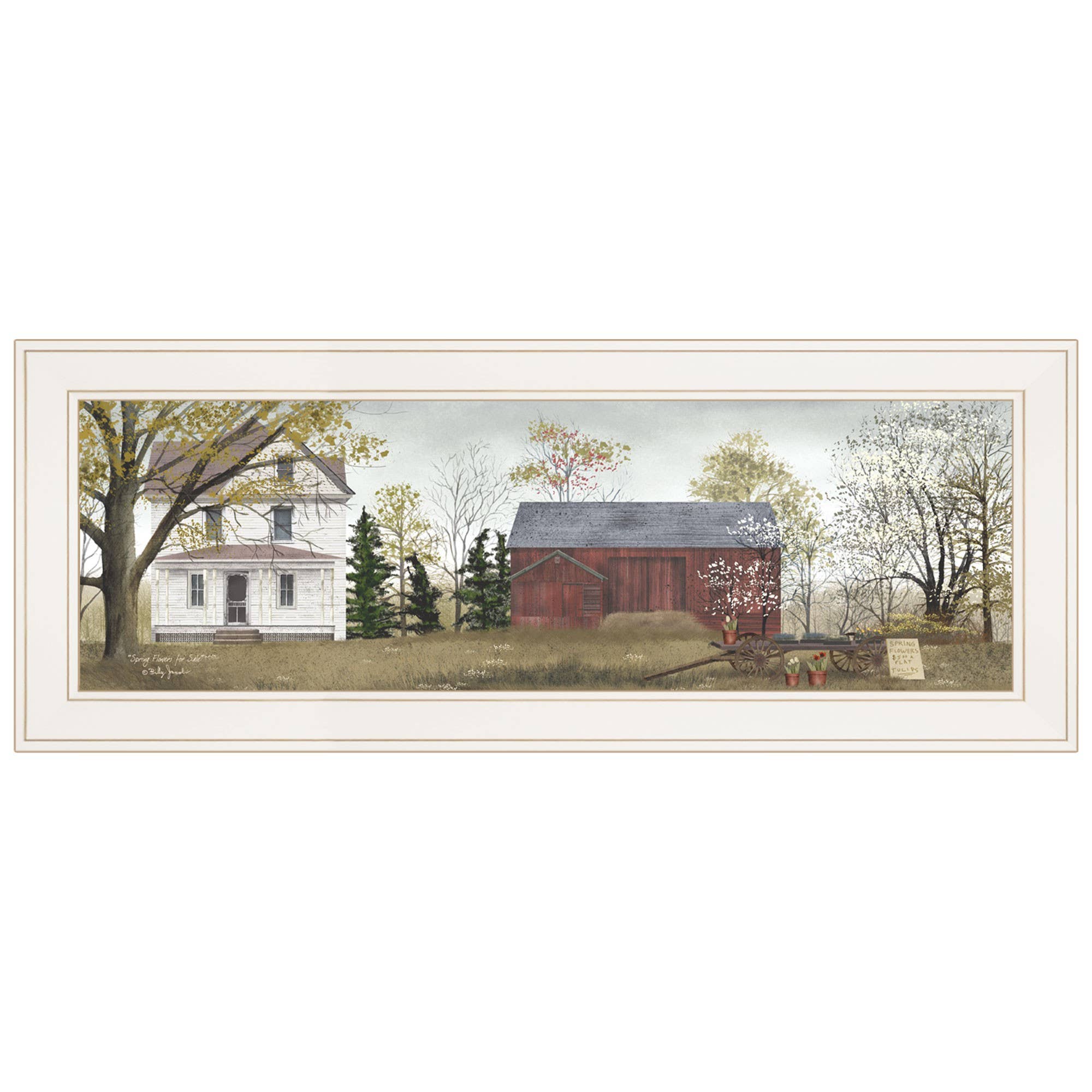 HomeRoots - Wholesale Art Print - Spring Flowers For Sale II White Framed Print Wall Art1