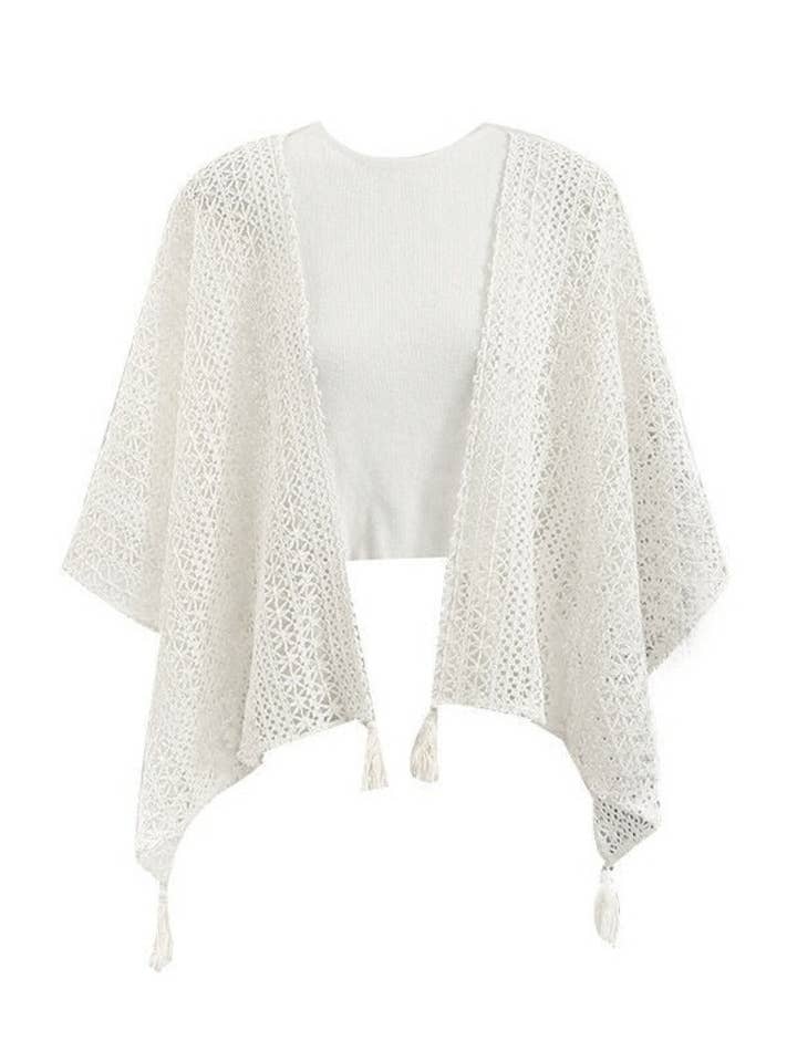Crosa - Boho Lace Knit Cardigan Cover-Up for wholesale by Funkyrel® Atzbranding Limited