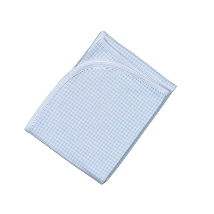 BGG-016 Manta de Recepción de Cuadros Azules 28" x 29". para venta al por mayor de Baby Loren