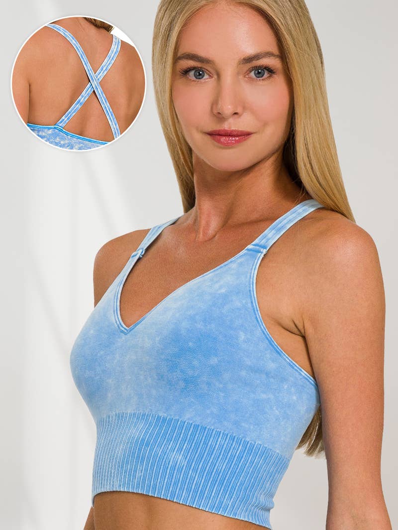 42POPS - Wholesale Tank Top - Women's - `.Washed Seamless Bra Cross Back3