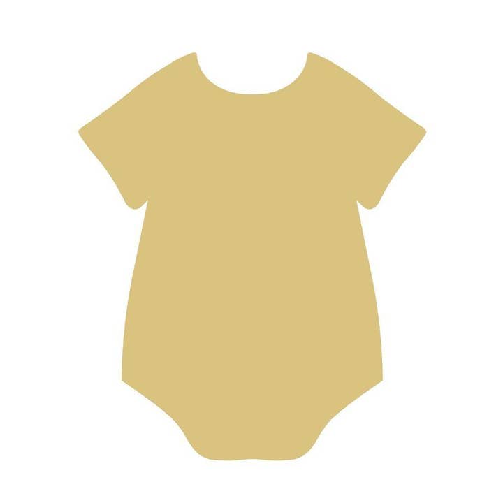 Onesie Unfinished Wood Cutout Style 1 for wholesale by Diverse Woodworking