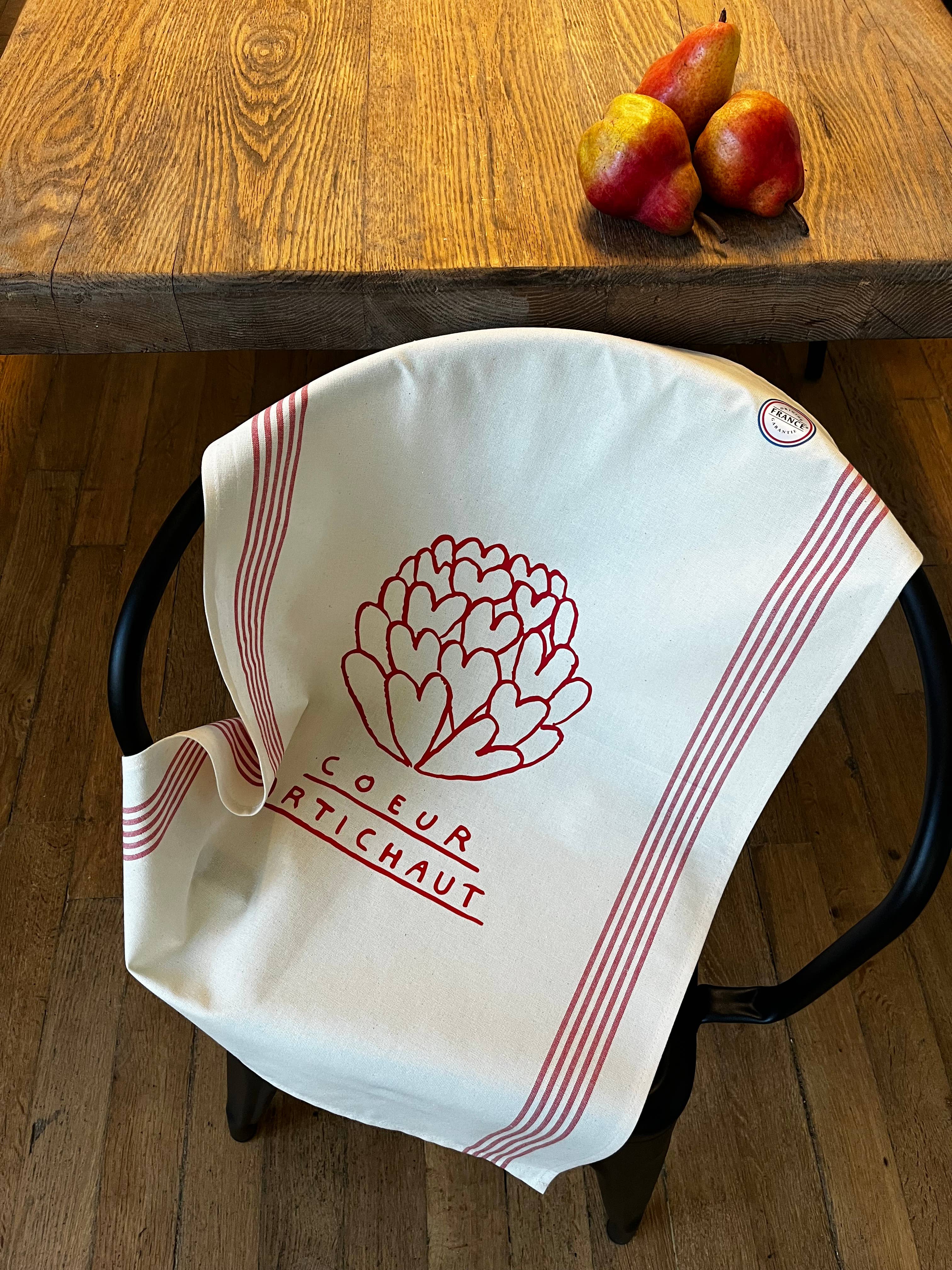 LES CHAHUTEES - Wholesale Dishcloth - XXL PRINTED TEA TOWEL "ARTICHOKE HEART"1